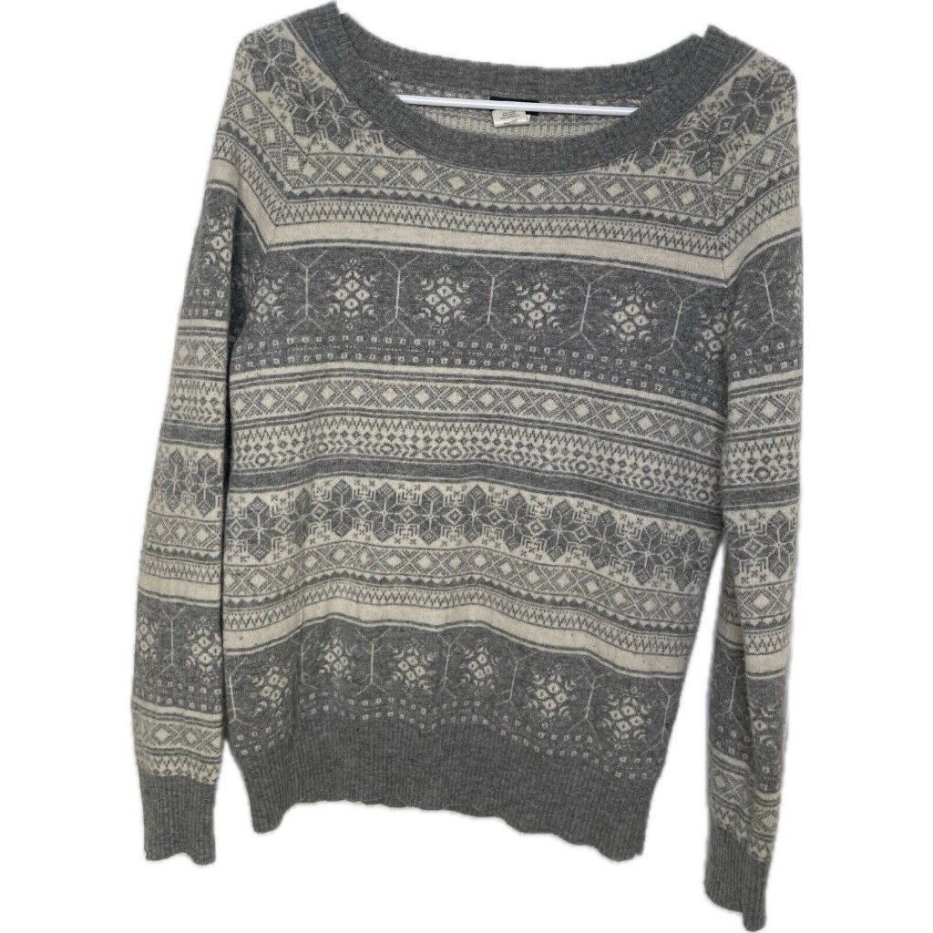 J.Crew Fair Isle Wool Cashmere Crewneck Sweater Women’s Xs Gray